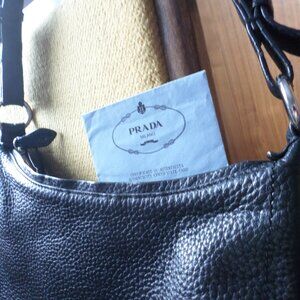 Authentic Prada vintage bag black leather